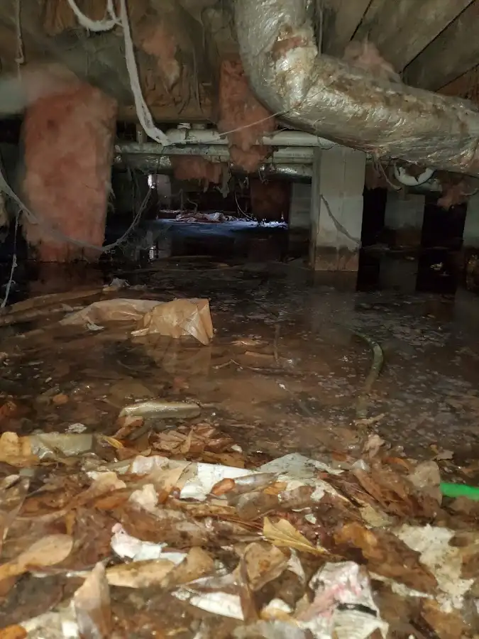 Crawl space flood assessment for Commercial Water Damage Restoration in Pineville